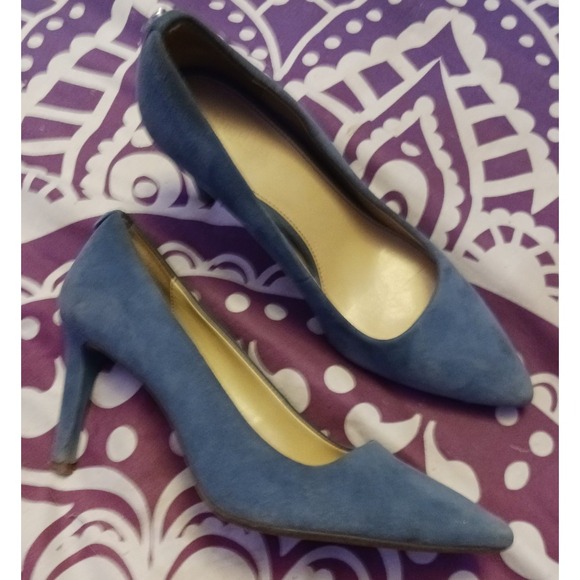 Michael Kors Shoes - Michael Kors‎ Dusty Blue Suede Leather Alina Flex Pumps Heels, Size 6